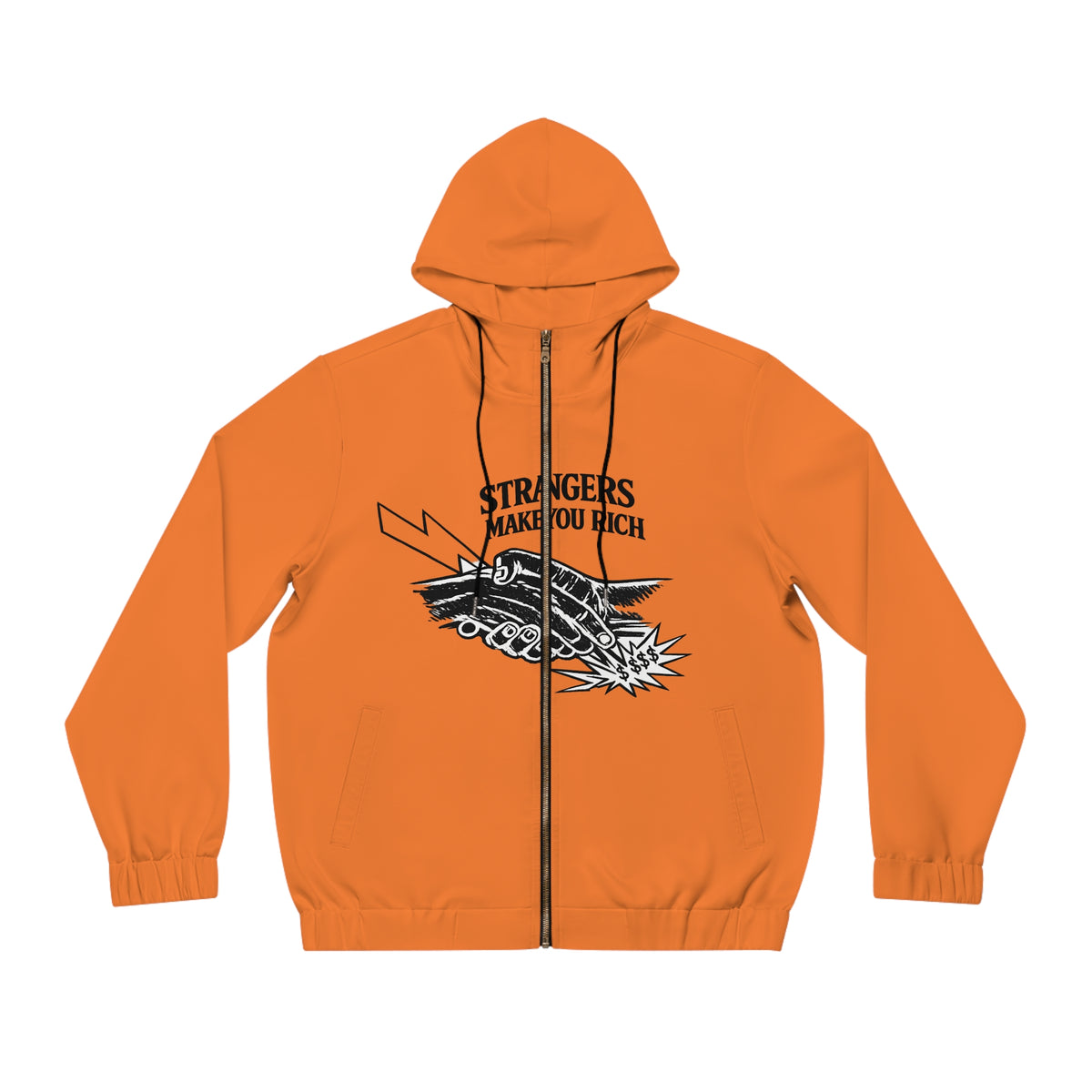 Strangers Make You Rich Orange Full-Zip Hoodie