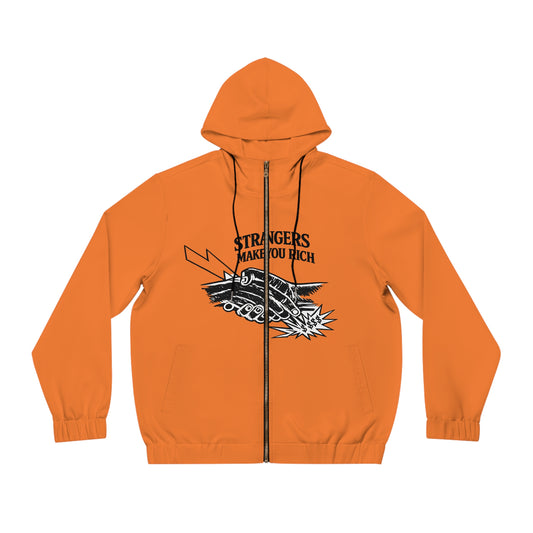 Strangers Make You Rich Orange Full-Zip Hoodie